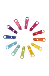 ByAnnie Brights #4.5 zipper pull set with 12 assorted colorful pulls ZIPULL-BRT12