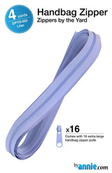 ByAnnie™ Zippers by the Yard | #4.5 Handbag Zipper Tape with 16 Pulls - All Colors