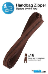ByAnnie™ Zippers by the Yard | #4.5 Handbag Zipper Tape with 16 Pulls - All Colors