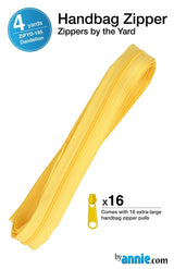 ByAnnie™ Zippers by the Yard | #4.5 Handbag Zipper Tape with 16 Pulls - All Colors