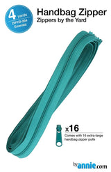 ByAnnie™ Zippers by the Yard | #4.5 Handbag Zipper Tape with 16 Pulls - All Colors