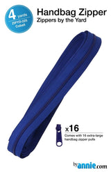 ByAnnie™ Zippers by the Yard | #4.5 Handbag Zipper Tape with 16 Pulls - All Colors