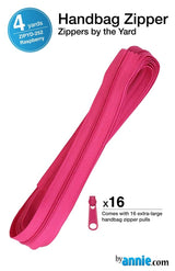 ByAnnie™ Zippers by the Yard | #4.5 Handbag Zipper Tape with 16 Pulls - All Colors