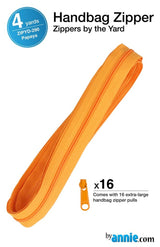 ByAnnie™ Zippers by the Yard | #4.5 Handbag Zipper Tape with 16 Pulls - All Colors