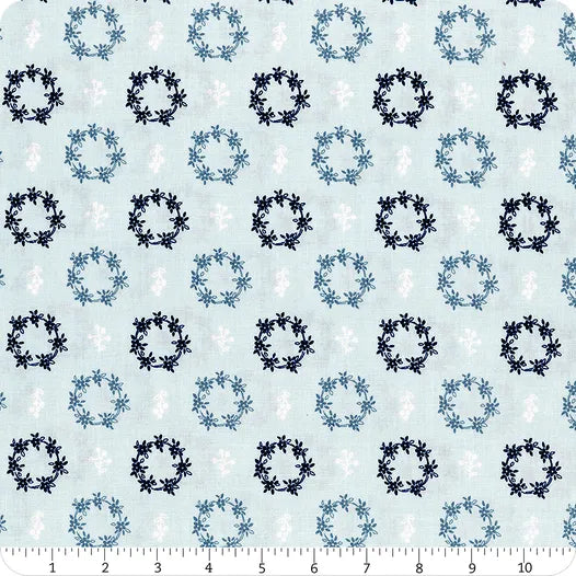 Simply Country by Tasha Noel for Riley Blake Designs - Blue Wreaths - C13414-Blue