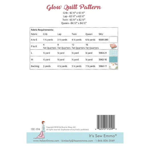 Glow Quilt Pattern by Jocelyn Ueng  for It's Sew Emma