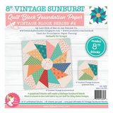 8-inch Vintage Sunburst Block Foundation Papers by Lori Holt for It's Sew Emma SKU ISE-7009010