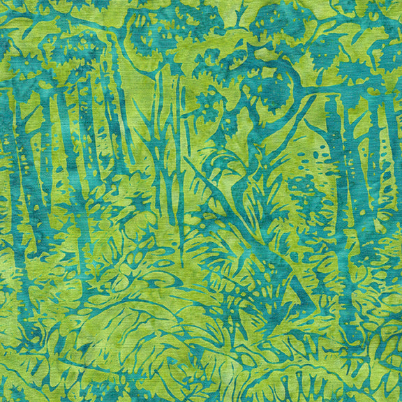 Island Batiks--Vincent's Garden, Trees in the Garden--Shamrock
