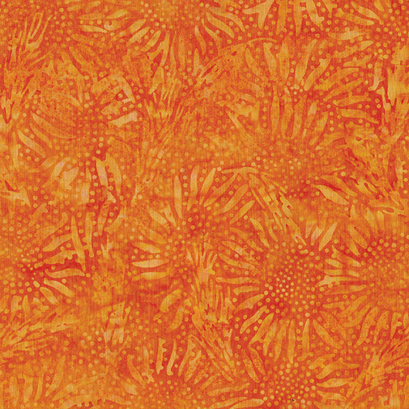 Island Batiks--Vincent's Garden, Large Wheat Sunflower--Pumpkin