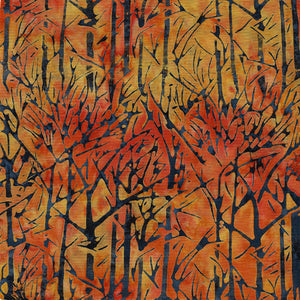 Island Batiks--Vincent's Garden, Trees--Tangerine