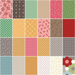 46-Piece Fat Quarter Bundle--Calico by Lori Holt of Bee in My Bonnet for Riley Blake Designs--Heirloom Coral