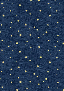 Lewis & Irene Jardin de Lis--Gold Stars on Blue