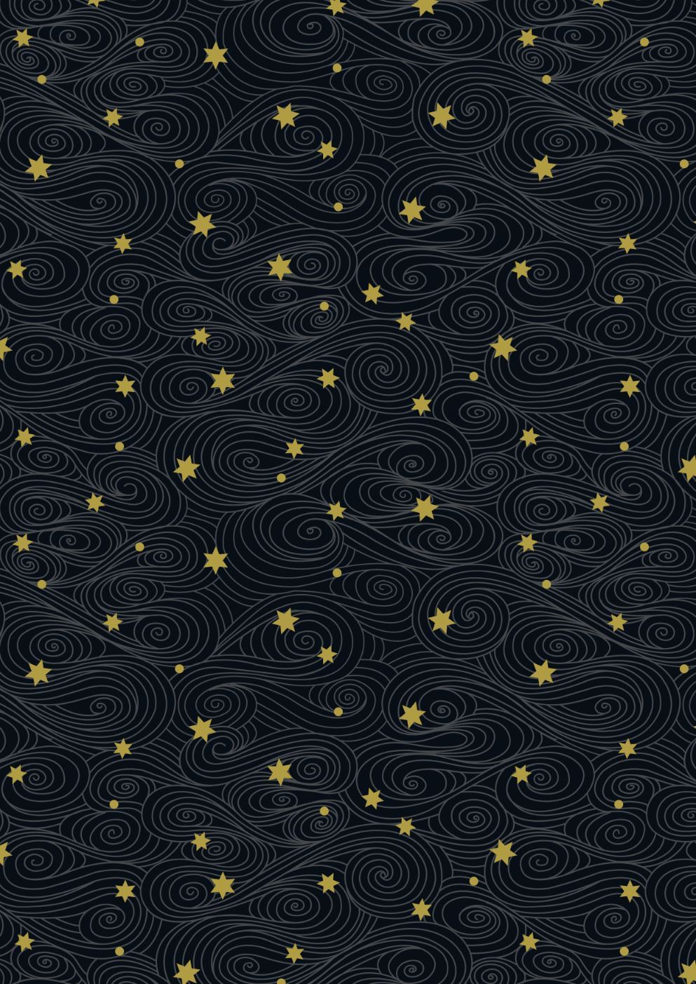 Lewis & Irene Jardin de Lis--Gold Stars on Black