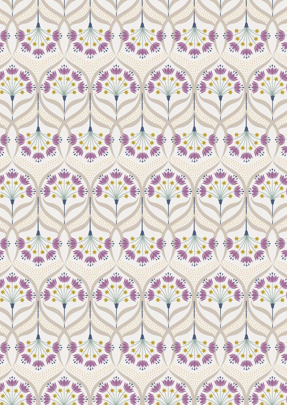 Lewis & Irene Jardin de Lis--Star Floral on Cream