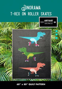 Dinorama T-Rex on Roller Skates Quilt Pattern by Art East Quilting Co