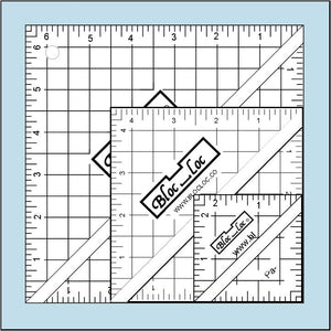 Bloc Loc Half Square Triangle HST Set #2--3-Ruler Set