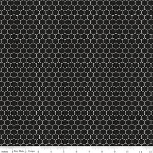 Bee's Life by Tara Reed for Riley Blake Designs--Honeycomb, Black