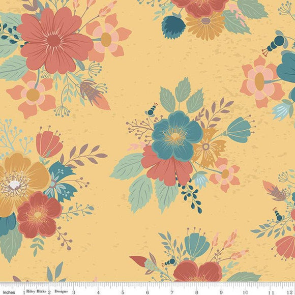 Dream Weaver by Amanda Castor for Riley Blake Designs--Main Floral Yellow