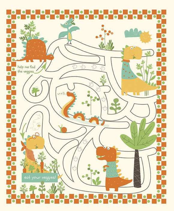 Eat Your Veggies! Maze Quilt Panel by Sandy Gervais for Riley Blake Designs