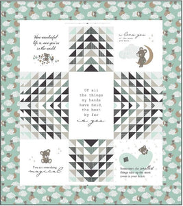 Sleep Tight Crib Size Panel Quilt Kit With Pre-Cut Borders and Binding