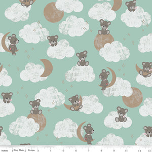 Sleep Tight by Gabrielle Neil Design Studio for Riley Blake Designs, Main--Mint With Champagne Sparkle