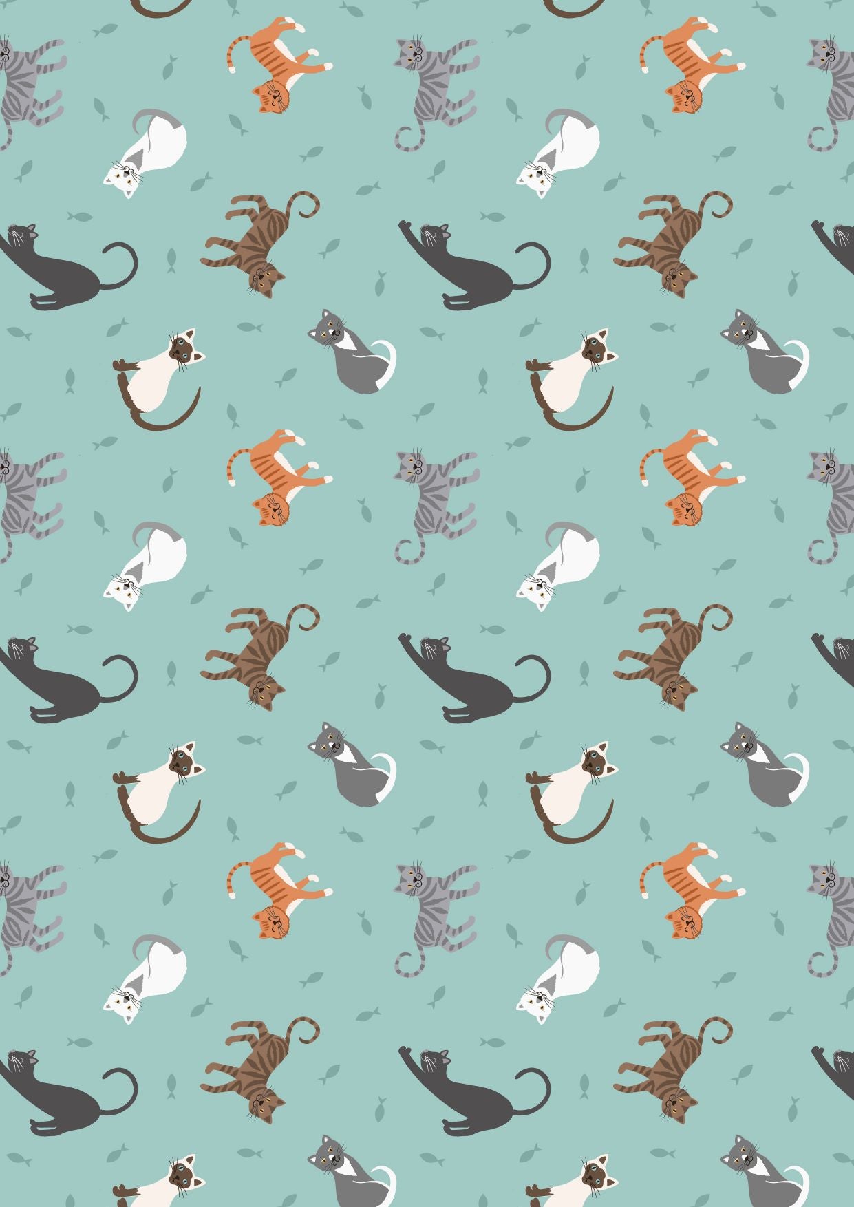 Lewis & Irene Small Things Pets--Cats on Light Blue
