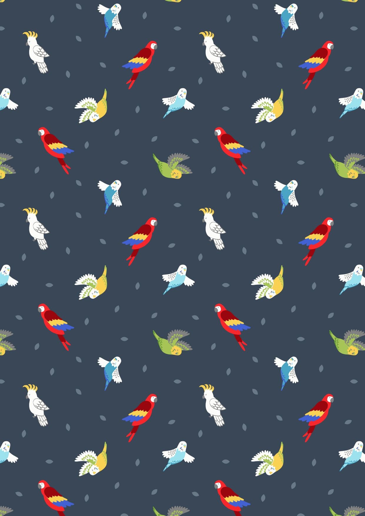Lewis & Irene Small Things Pets--Birds on Dark Blue