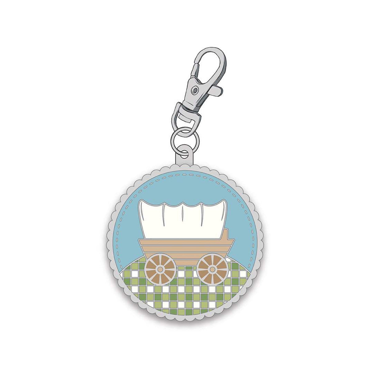 Lori Holt Enamel Happy Charm/Zipper Pull Prairie Covered Wagon