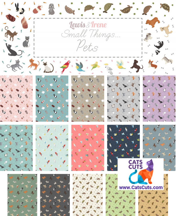 15-Piece Fat Quarter Bundle--Small Things Pets by Lewis and Irene