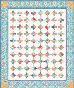 Vintage Kite 64" x 76" Quilt Kit featuring 42 Bee Vintage fabrics with single background fabric by Lori Holt of Bee in My Bonnet