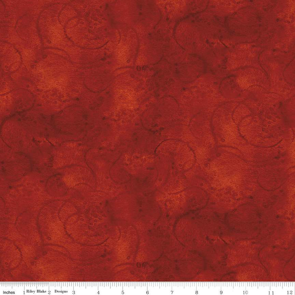Painter's Watercolor Swirl Wide Quilt Backing--Dark Red