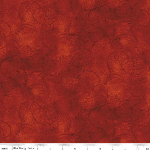 Painter's Watercolor Swirl Wide Quilt Backing--Dark Red