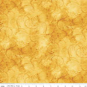 Painter's Watercolor Swirl Wide Quilt Backing--Gold