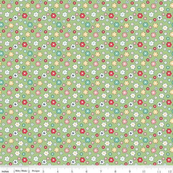 Vintage Happy 2 Wide Quilt Backing--Green