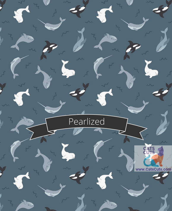 Lewis & Irene Small Things Polar Animals--Whales on Dark Ocean with Pearl