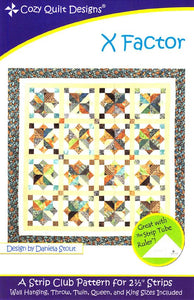 Cozy Quilt Designs X Factor Pattern <br> Click for fabric requirements
